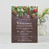 Pine Cone Rustic Holiday Kerstkerkerkerkerdag DINN Kaart (Staand voorkant)