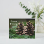 Pine Cone Seasons Greetings Briefkaart (Staand voorkant)