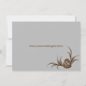 Pine Cone Silhouet Bruin en Zilveren bruiloft Kaart (Achterkant)