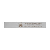 Pine Cone Silhouet Zilver Grijs en Bruin Adres Omwikkelbaar Adreslabel (Individueel)