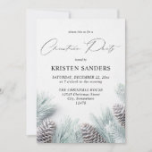 Pine Cone & Snow-kerstfeest Kaart (Voorkant)