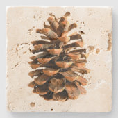 Pine Cone Stenen Onderzetter (Voorkant)