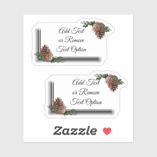 Pine Cone Tag Christmas Sticker (Vel)
