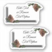 Pine Cone Tag Christmas Sticker (Voorkant)