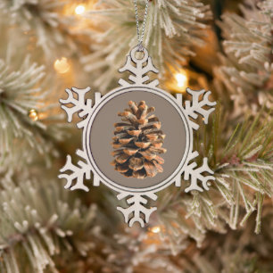 Pine Cone Tin Sneeuwvlok Ornament