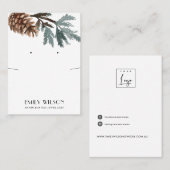 PINE CONE TREE BRANCH KETTING EARRING DISPLAY VISITEKAARTJE (Voorkant / Achterkant)
