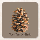 Pine Cone Vierkante Kartonnen Onderzetter (Voorkant)