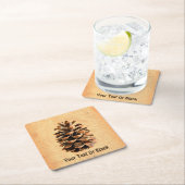 Pine Cone Vierkante Kartonnen Onderzetter (Insitu)