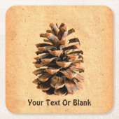 Pine Cone Vierkante Kartonnen Onderzetter (Voorkant)