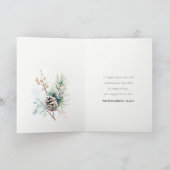 Pine Cone Waterverf Winterbessen Kerst Feestdagen Kaart (Binnen)