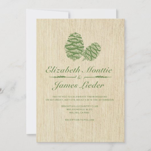 Pine Cone Wedding Invitations Kaart (Voorkant)