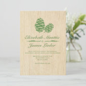 Pine Cone Wedding Invitations Kaart (Staand voorkant)