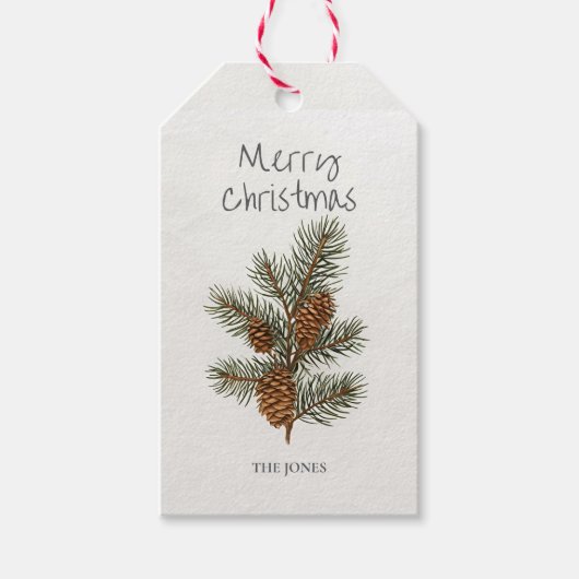 Pine-conecadeaagift tag cadeaulabel (Voorkant)