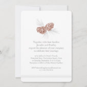 Pine cônes art brun hiver mariage invitations (Dos)