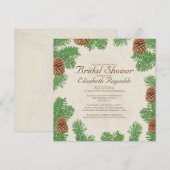 Pine Cones Bridal Shower Invitations Kaart (Voorkant / Achterkant)