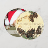 Pine Cones Chistmas Round Holiday-fotokaart Feestdagenkaart (Voorkant / Achterkant)