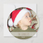 Pine Cones Chistmas Round Vacances Carte photo (Dos)