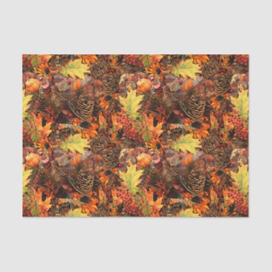 Pine Cones en Autumn Leaves Tissuepapier (Voorkant)