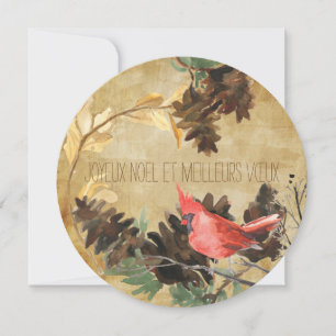 Pine Cones en Birds International Holiday Card Feestdagenkaart