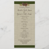 Pine Cones en Burlap Green Wedding Program Programma (Voorkant)