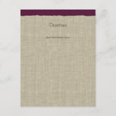 Pine Cones en Burlap Info Kaart Plum (Achterkant)