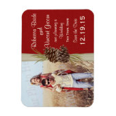 Pine Cones en Burlap Red opslaan Datum foto Magneet (Verticaal)
