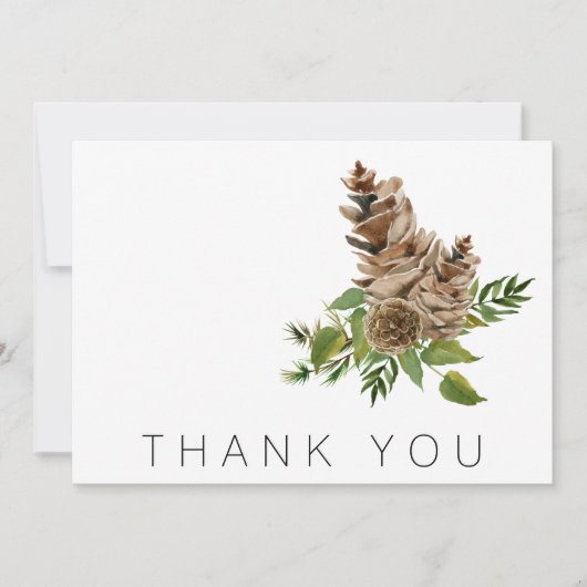 Pine Cones en Foliage Funeral Bedankt (Voorkant)