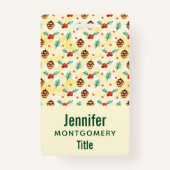 Pine Cones en Holly Kerstpattern Badge (Voorkant)