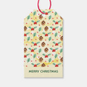 Pine Cones en Holly Kerstpattern Cadeaulabel (Voorkant)