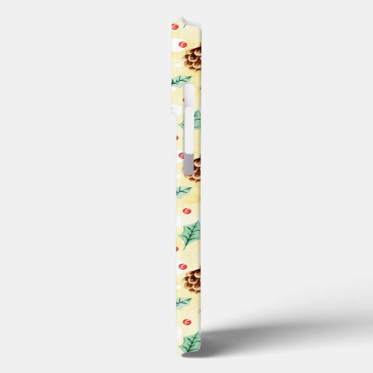 Pine Cones en Holly Kerstpattern Case-Mate iPhone Case (Achterkant / Links)