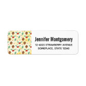 Pine Cones en Holly Kerstpattern Etiket (Voorkant)