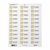 Pine Cones en Holly Kerstpattern Etiket (Full Sheet)