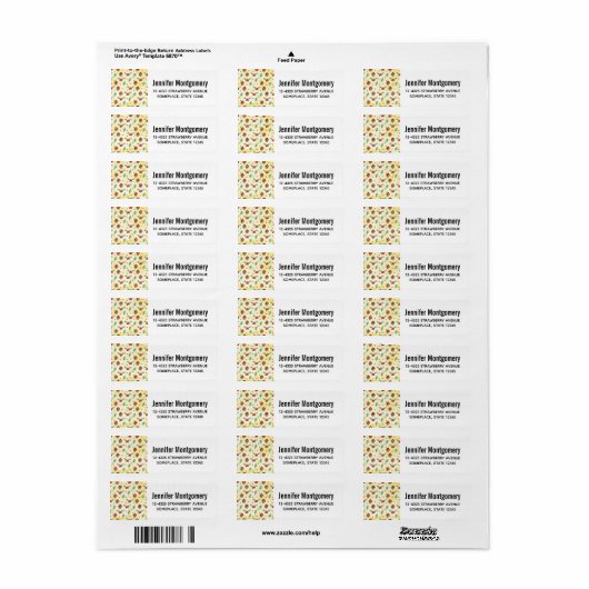 Pine Cones en Holly Kerstpattern Etiket (Full Sheet)