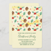 Pine Cones en Holly Kerstpattern Kaart (Voorkant / Achterkant)
