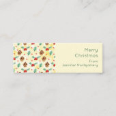 Pine Cones en Holly Kerstpattern Mini Visitekaartje (Voorkant)