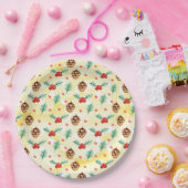 Pine Cones en Holly Kerstpattern Papieren Bordje (Feest)
