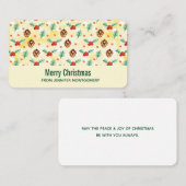 Pine Cones en Holly Kerstpattern Visitekaartje (Voorkant / Achterkant)