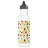 Pine Cones en Holly Kerstpattern Waterfles (Rechts)
