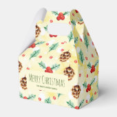 Pine Cones en Holly Pattern Kerstmis Bedankdoosjes (Voorkant Zijde)