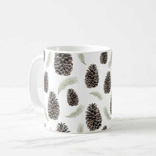 Pine Cones en Needles Coffee Mok (Voorkant links)