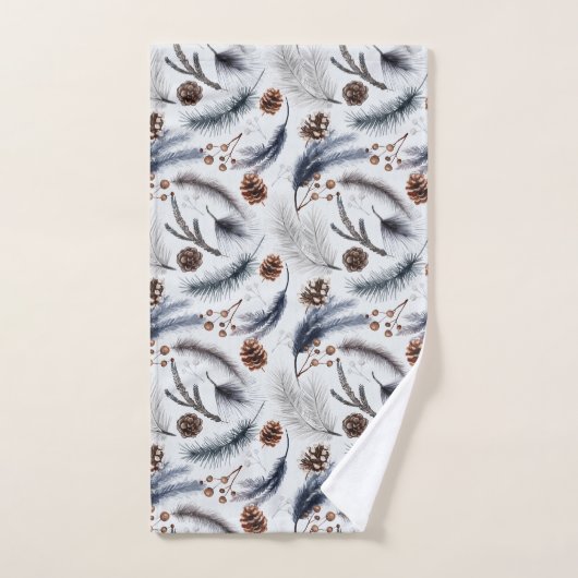Pine Cones en Pine Needles Kerstpatroon Bad Handdoek (Handdoek)