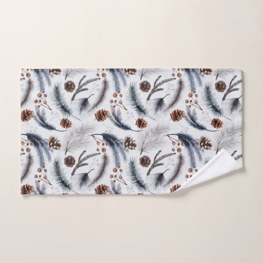 Pine Cones en Pine Needles Kerstpatroon Bad Handdoek (Handdoek)