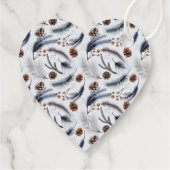 Pine Cones en Pine Needles Kerstpatroon Bedankjes Labels (Achterkant)