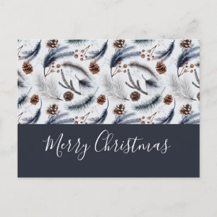 Pine Cones en Pine Needles Kerstpatroon Briefkaart