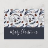 Pine Cones en Pine Needles Kerstpatroon Briefkaart (Voorkant)