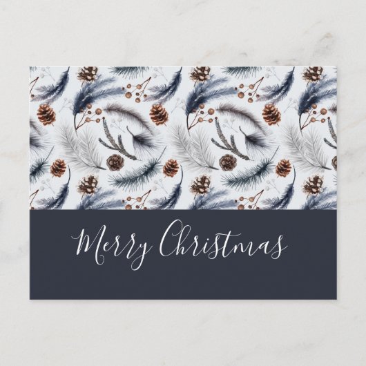 Pine Cones en Pine Needles Kerstpatroon Briefkaart (Voorkant)