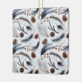 Pine Cones en Pine Needles Kerstpatroon Keramisch Ornament (Links)