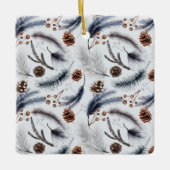 Pine Cones en Pine Needles Kerstpatroon Keramisch Ornament (Voorkant)