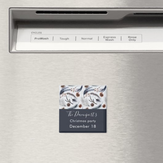 Pine Cones en Pine Needles Kerstpatroon Magneet (Insitu (Vaatwasser))