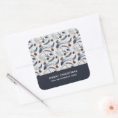 Pine Cones en Pine Needles Kerstpatroon Vierkante Sticker (Envelop)